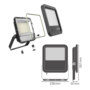 FL 100 P 69W 10KLM 840 PS SY100 BK - Dimensions/Exploded View